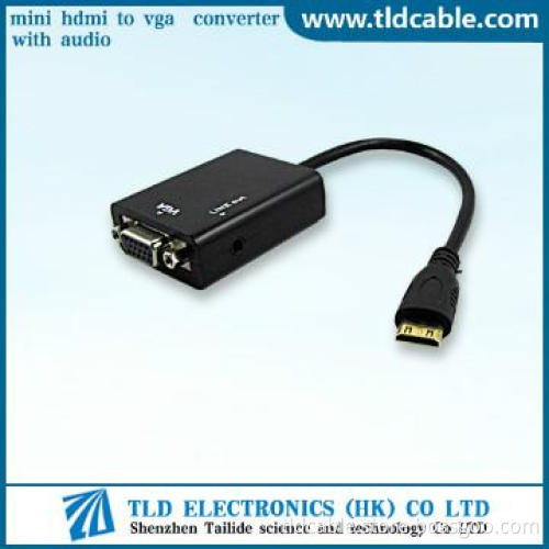 Mini HDMI Male to VGA Female Converter with Audio